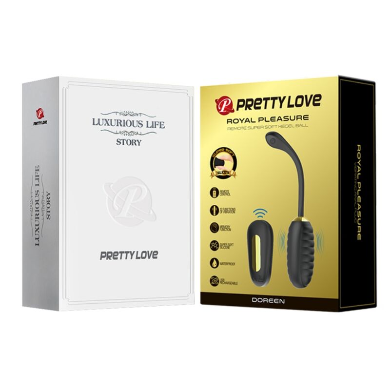 PRETTY LOVE - DOREEN OEUF VIBRANT RECHARGEABLE DE LUXE NOIR TÉLÉLÉCOMMANDE