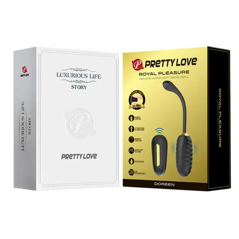 Pretty Love – Doreen Oeuf Vibrant Rechargeable de Luxe Noir Télécommande