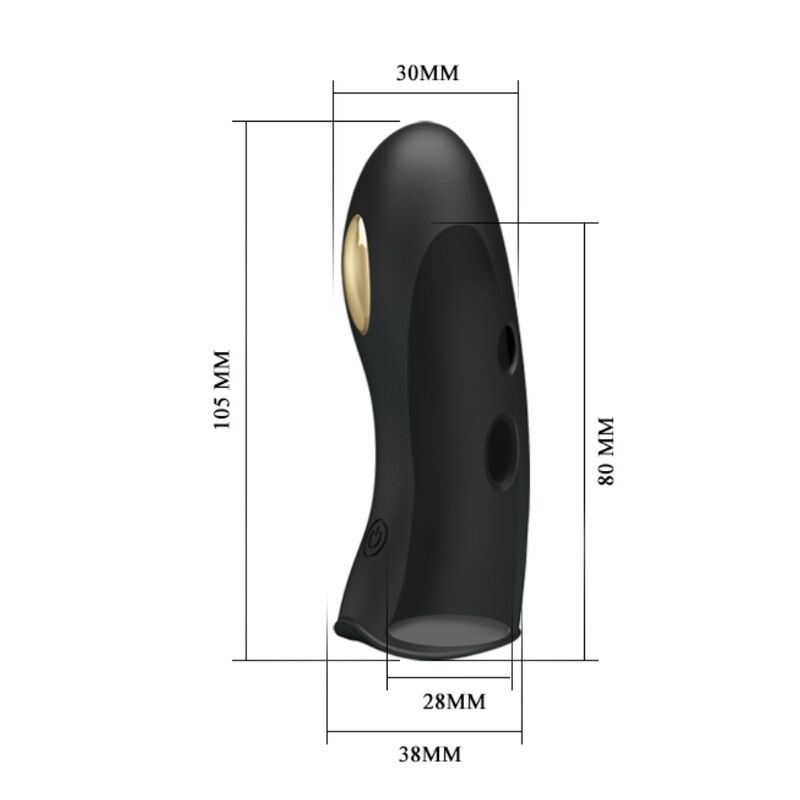 PRETTY LOVE - FUNDAS PARA DEDOS CON ELECTROESTIMULADOR MARICO NEGRO