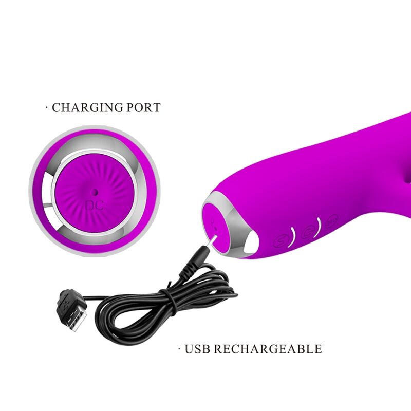 PRETTY LOVE - RACHEL VIBRADOR RECARGABLE CON ONDAS ESTIMULANTES MORADO