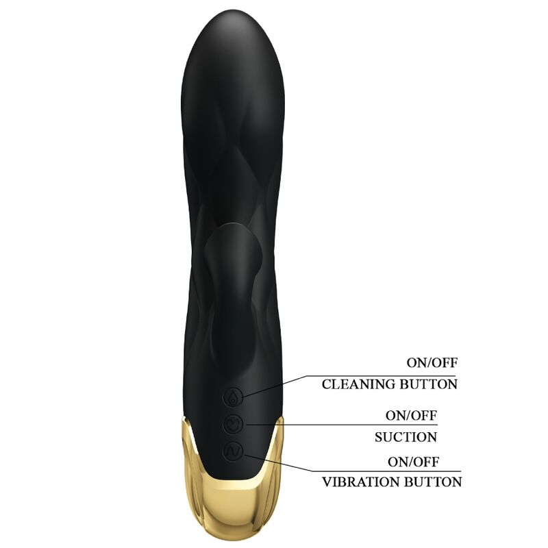PRETTY LOVE - VIBRADOR RECARGABLE DE LUJO BAÑADO EN ORO NEGRO