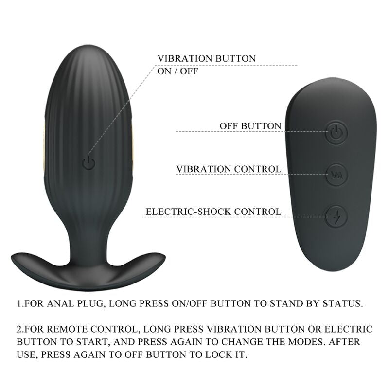 PRETTY LOVE - RECHARGEABLE ANAL VIBRATEUR KELLY PLUG NOIR