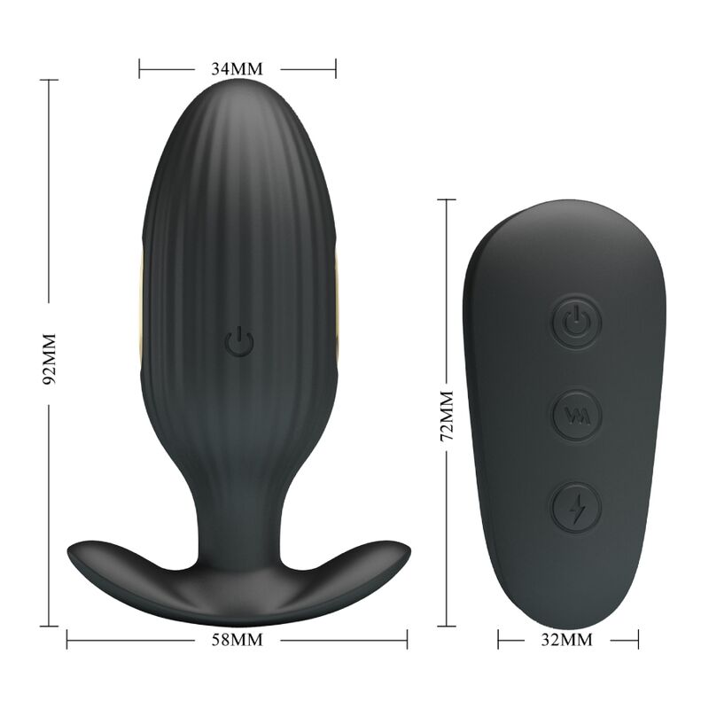 PRETTY LOVE - RECHARGEABLE ANAL VIBRATEUR KELLY PLUG NOIR