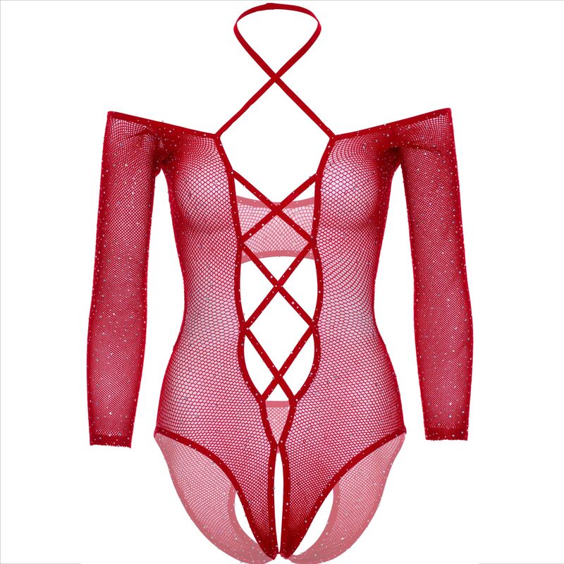 LEG AVENUE - CUERPO SIN ENTREPIERNA CON ROJO BRILLANTE
