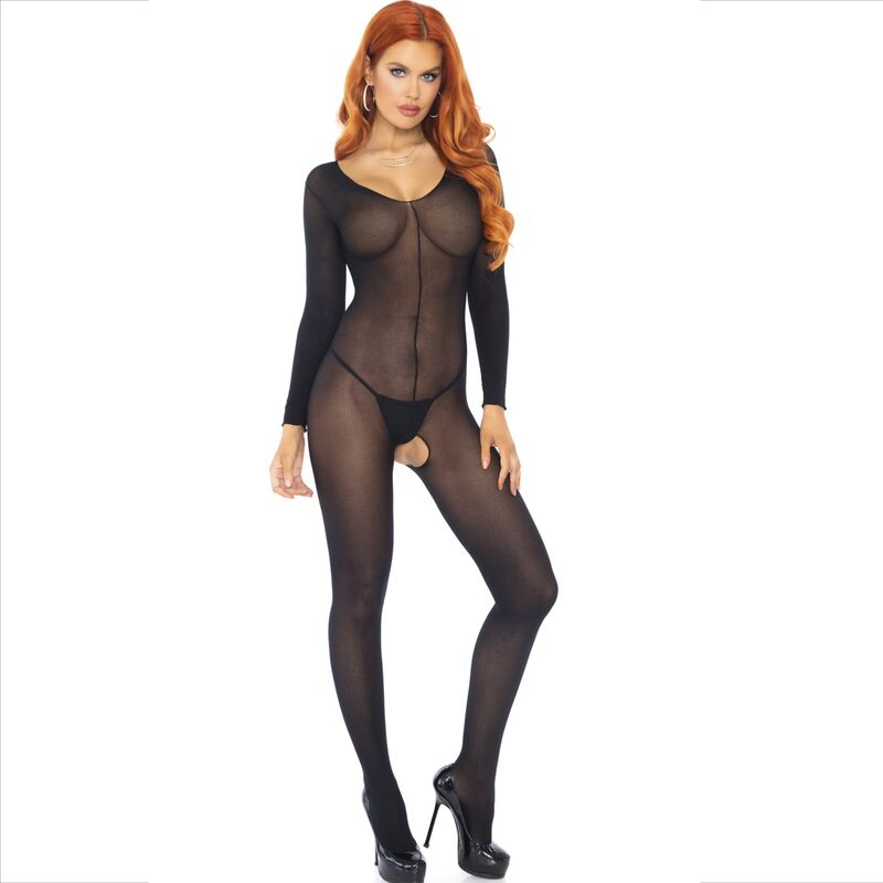 LEG AVENUE - BODYSTOCKING DE MANGA LARGA NEGRO
