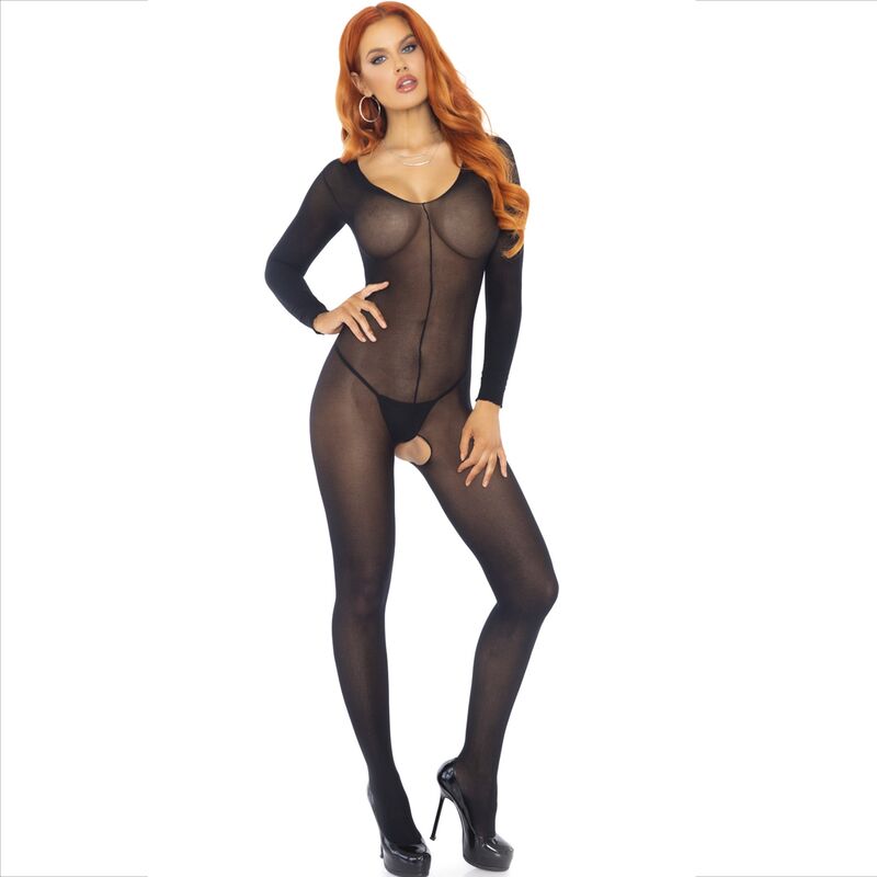 LEG AVENUE - BODYSTOCKING DE MANGA LARGA NEGRO