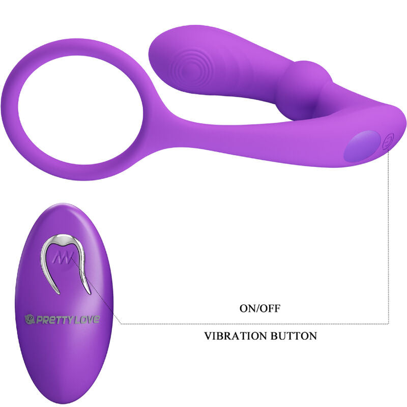 PRETTY LOVE - ANILLO WARREN Y VIBRADOR ANAL MORADO