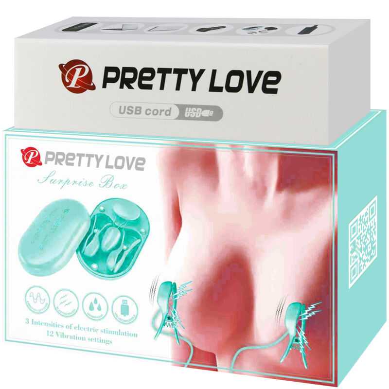 PRETTY LOVE - PINZA DE ELECTROESTIMULACIÓN AZUL CAJA SORPRESA