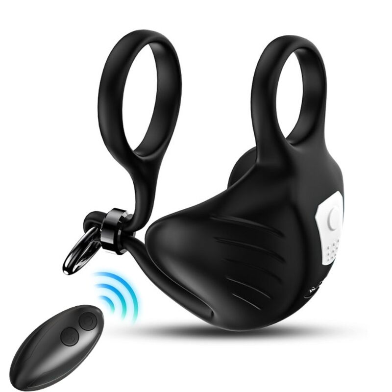ARMONY - ANNEAU VIBRATEUR MANTA SCROTUM TÉLÉLÉCOMMANDE NOIR