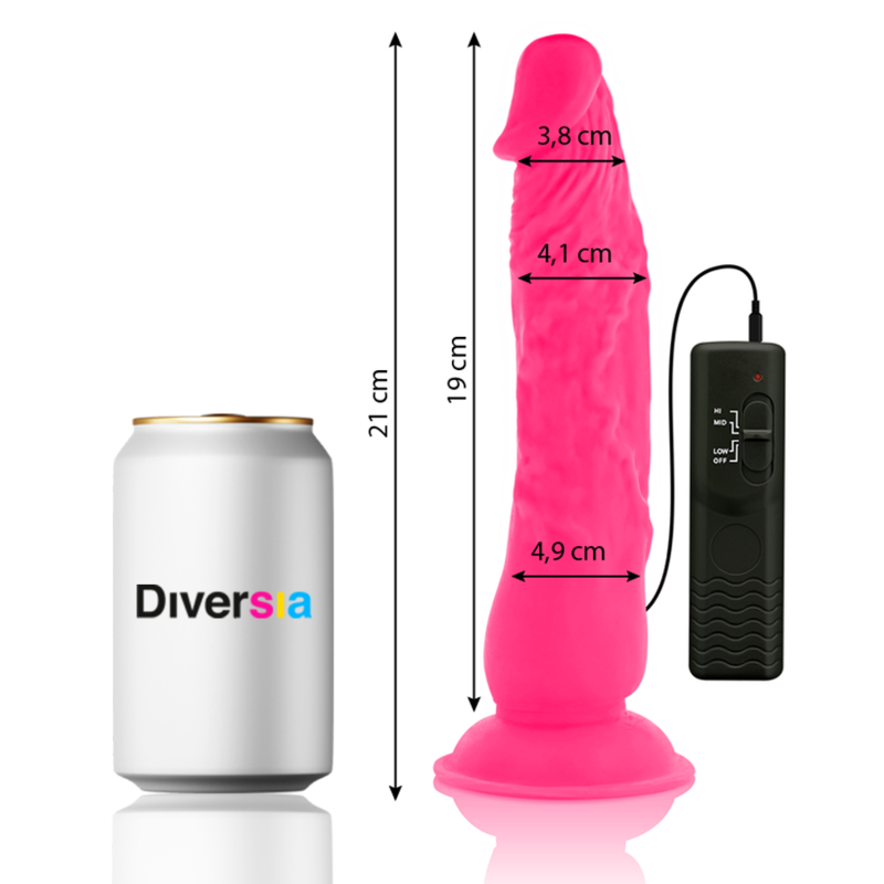 DIVERSIA - VIBRANT FLEXIBLE DILDO ROSE 21 CM -O- 4.9 CM