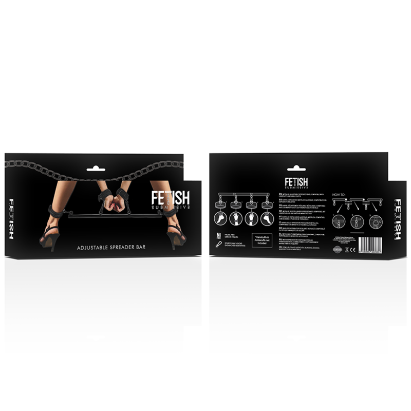 BONDAGE SUMISO FETICHE - BARRA DIVISORA AJUSTABLE DE 4 PIEZAS