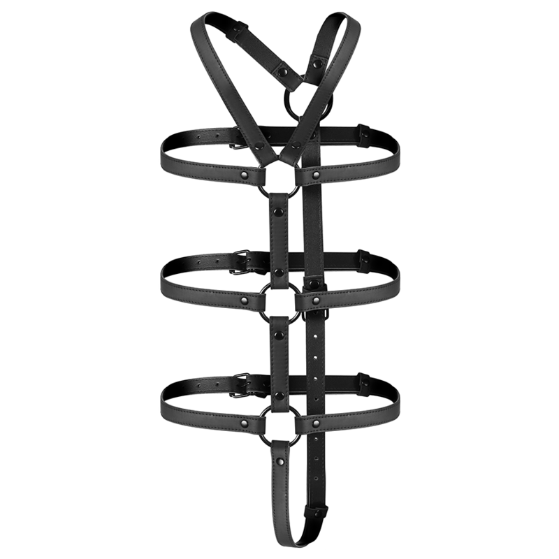 BONDAGE SUMISO FETICHE - ARNÉS DE TORSO Y BRAZOS AJUSTABLES