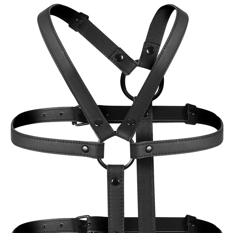 BONDAGE SUMISO FETICHE - ARNÉS DE TORSO Y BRAZOS AJUSTABLES
