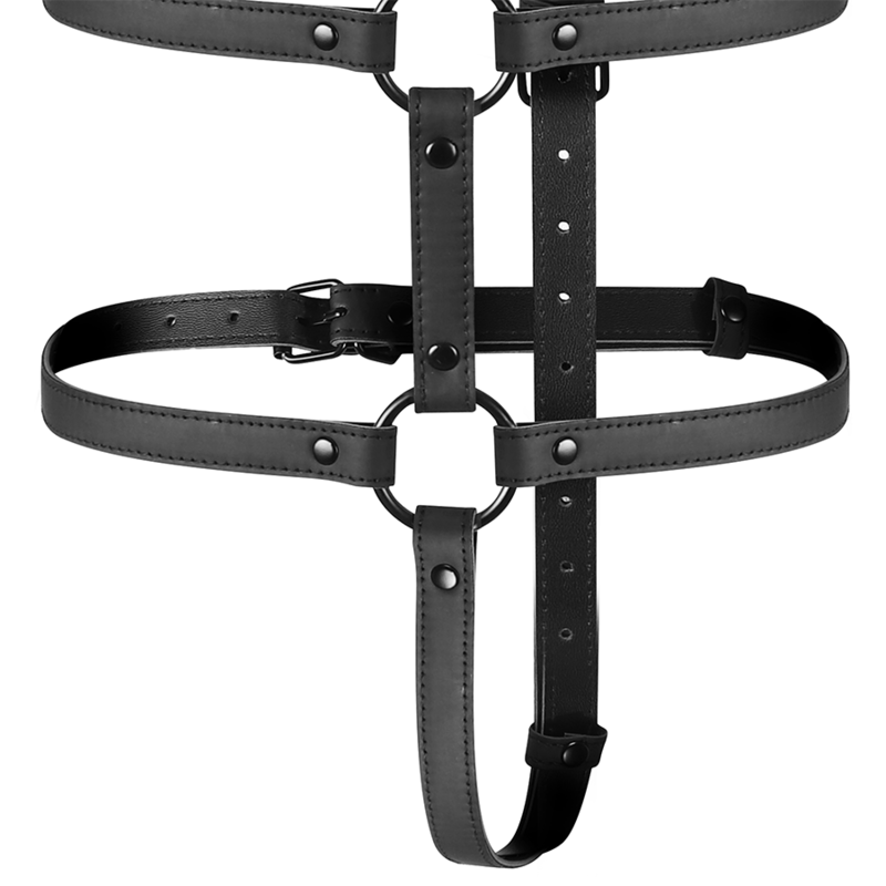 BONDAGE SUMISO FETICHE - ARNÉS DE TORSO Y BRAZOS AJUSTABLES