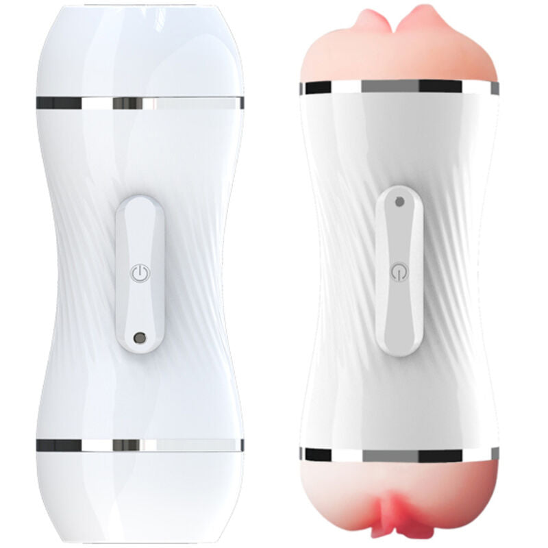 ARMONY - MASTURBADOR VIBRADOR DOBLE VAGINA Y BOCA BLANCO