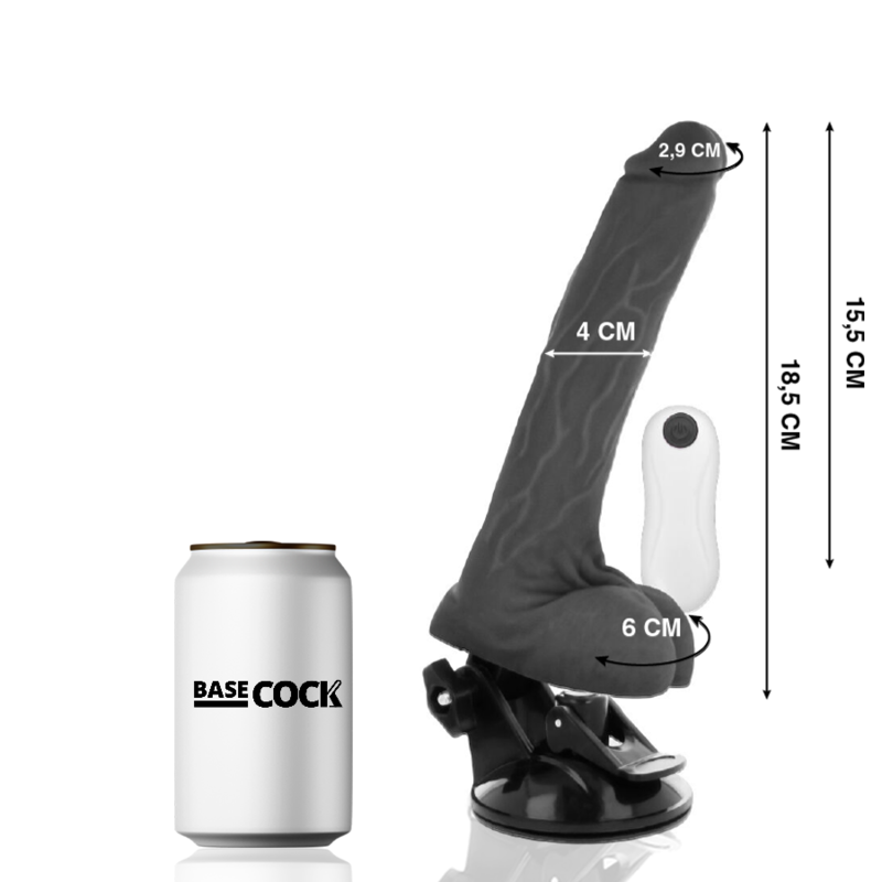 BASECOCK - TÉLÉLÉCOMMANDE NATUREL ARTICULABLE VIBRATEUR 18.5 CM -O- 4 CM