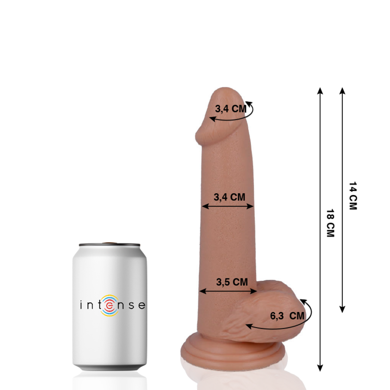 MR INTENSE - 10 PÉNIS RÉALISTE 18 CM -OR- 3.4 CM