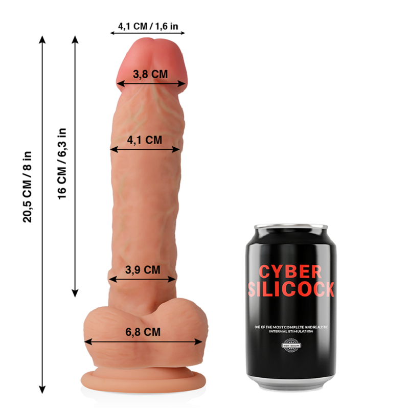 CYBER SILICOCK - DONG IN SILICONE LIQUIDE DOUX ULTRA RÉALISTE 20.5 CM -O- 4.1 CM