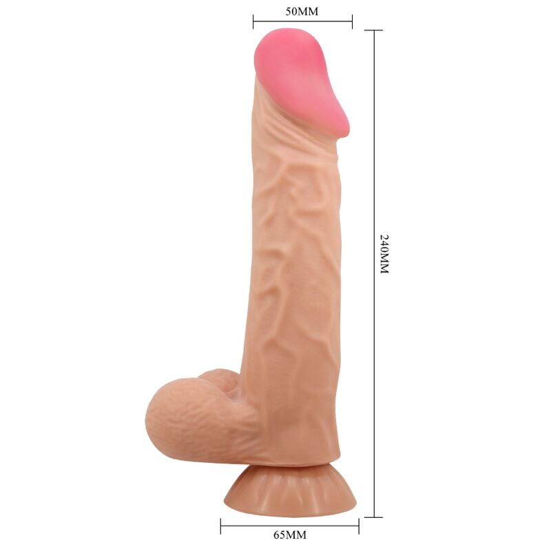 PRETTY LOVE - SERIE PIEL DESLIZANTE DILDO REALISTA CON VENTOSA PIEL DESLIZANTE CONTROL REMOTO CARNE 24 CM