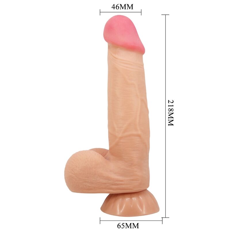 PRETTY LOVE - SERIE PIEL DESLIZANTE DILDO REALISTA CON VENTOSA PIEL DESLIZANTE CONTROL REMOTO CARNE 21.8 CM