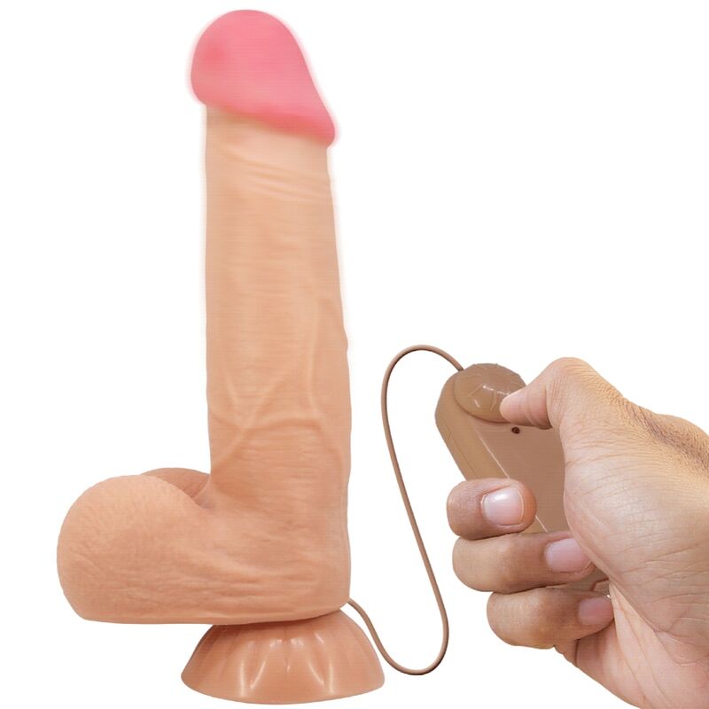 PRETTY LOVE - SERIE PIEL DESLIZANTE DILDO REALISTA CON VENTOSA PIEL DESLIZANTE CONTROL REMOTO CARNE 21.8 CM