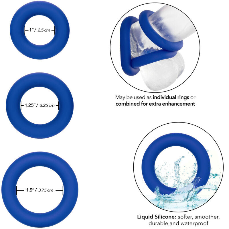 CALEXOTICS - SET DE ANILLOS PARA EL PENE ADMIRAL BLUE