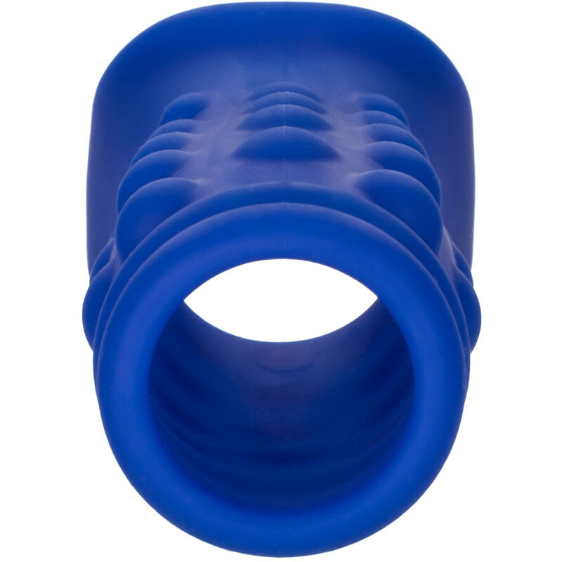 CALEXOTICS - FUNDA PARA PENE CON PERLAS DE SILICONA LÍQUIDA AZUL ALMIRANTE