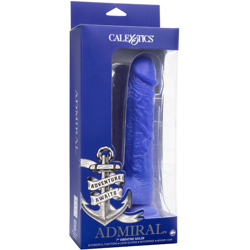 CALEXOTICS - DILDO VIBRADOR REALISTA ADMIRAL AZUL MARINO