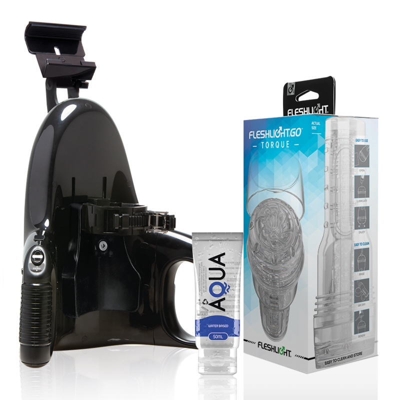 FLESHLIGHT - GO MASTURBADOR TORQUE ICE + LANZAMIENTO UNIVERSAL + LUBRICANTE AQUA CALIDAD 50 ML