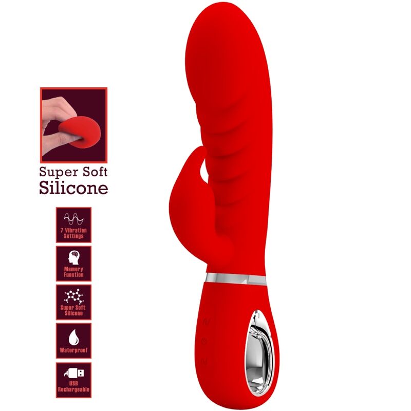 PRETTY LOVE - VIBRADOR MULTIFUNCIÓN DEL PUNTO G ROJO PRESCOTT