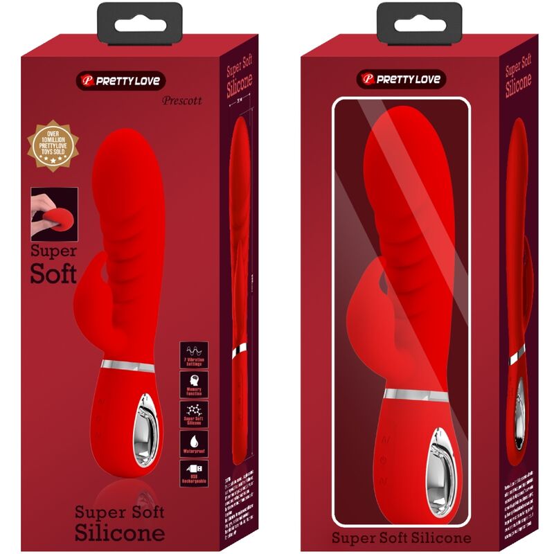 PRETTY LOVE - VIBRADOR MULTIFUNCIÓN DEL PUNTO G ROJO PRESCOTT