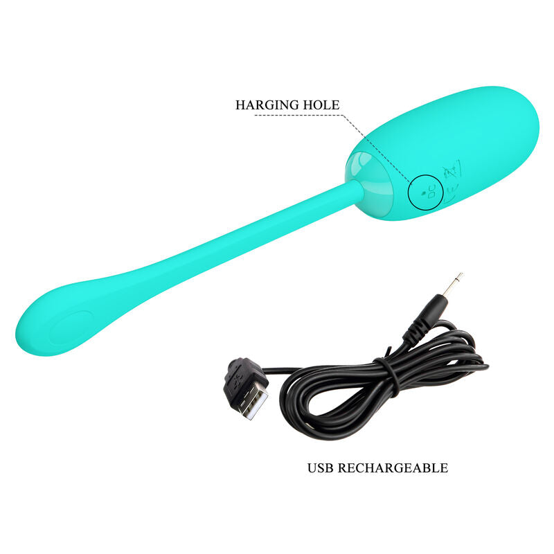 PRETTY LOVE - JULIUS OEUF VIBRANT WATERPROOF-RECHARGEABLE AQUA VERT