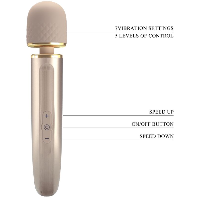 PRETTY LOVE - MASAJEADOR VIBRADOR DE 7 MÓDULOS COLOR CHAMPÁN