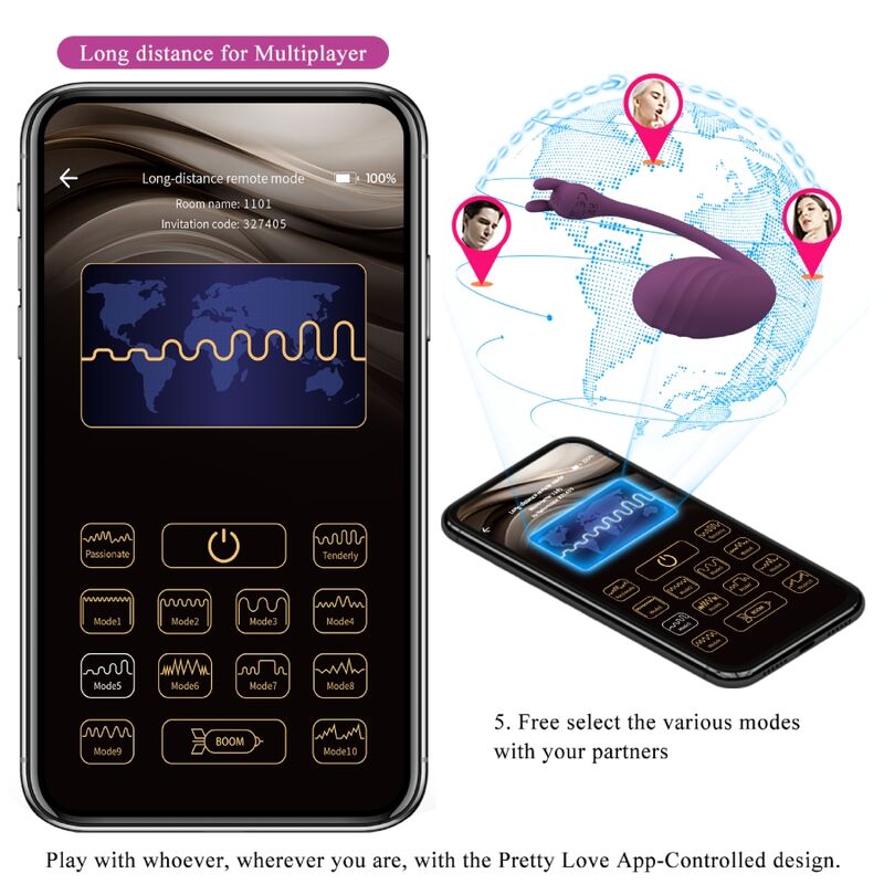 PRETTY LOVE - TÉLÉLÉCOMMANDE CATALINA VIBRATOR APP VIOLET