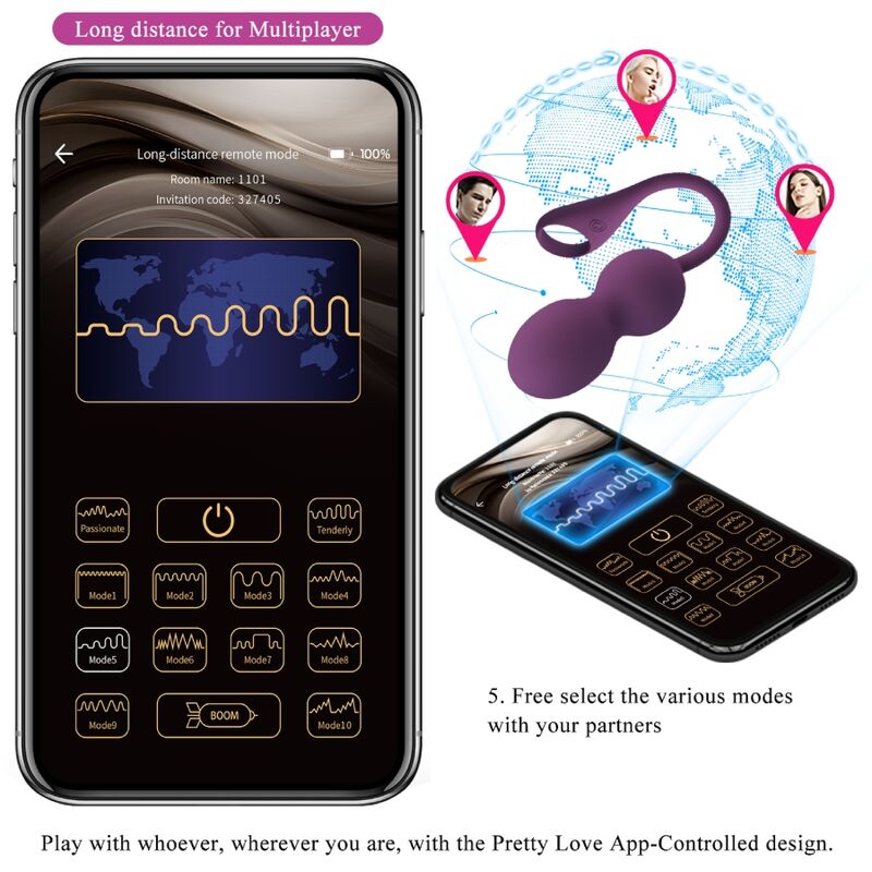 PRETTY LOVE - ELVIRA KEGEL BALLS APP TÉLÉLÉCOMMANDE VIOLET