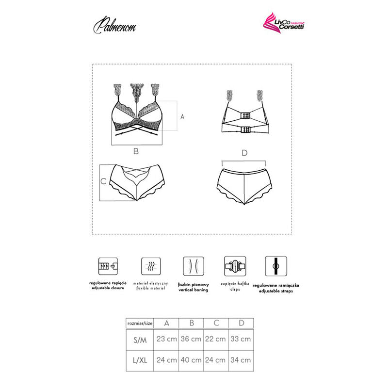 LIVCO CORSETTI FASHION - PALMENOM LC 90614 BLACK BRA + PANTY