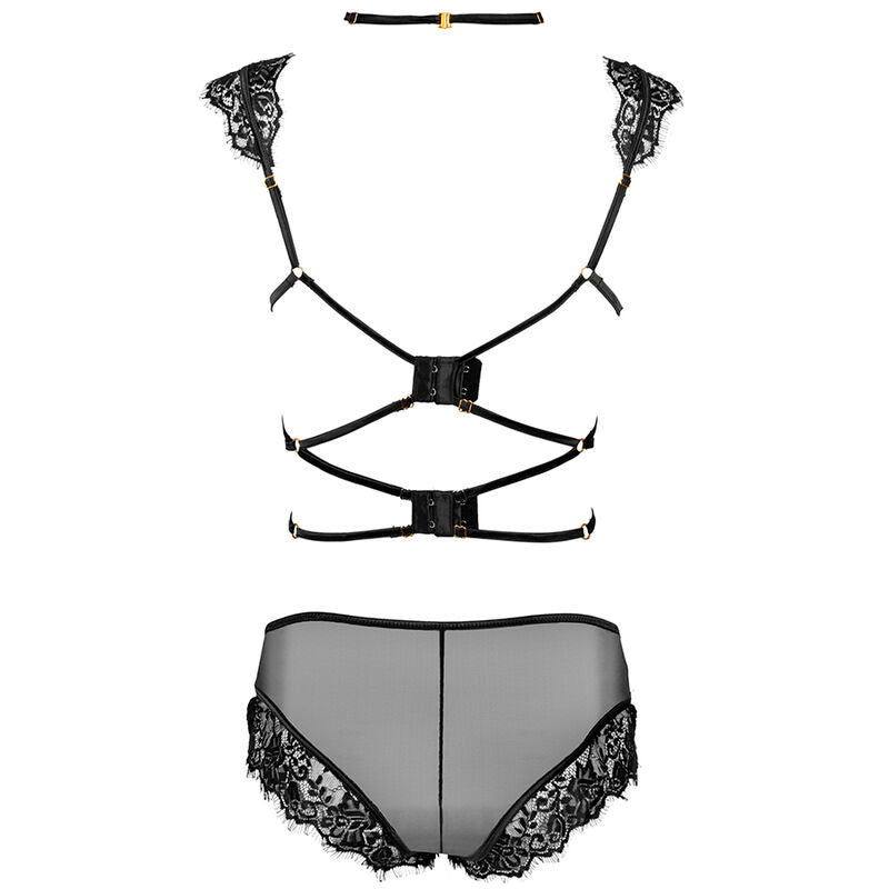 LIVCO CORSETTI FASHION - PALMENOM LC 90614 SUJETADOR + BRAGUITA NEGRO