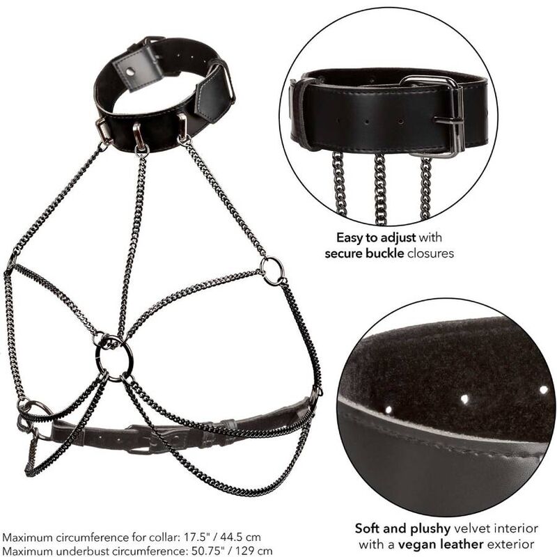 CALEXOTICS - ARNÉS DE COLLAR MULTICADENA EUPHORIA TALLA GRANDE