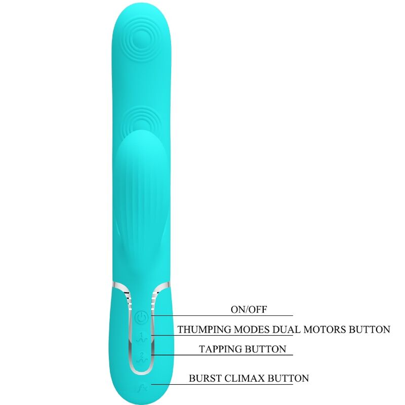 PRETTY LOVE - PERLITA VIBRATEUR MULTIFONCTION 3 IN 1 POINT G VERT AQUA