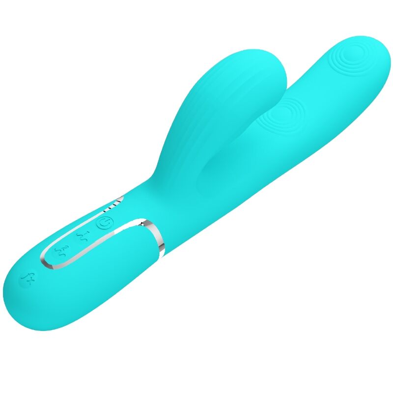 PRETTY LOVE - PERLITA VIBRATEUR MULTIFONCTION 3 IN 1 POINT G VERT AQUA