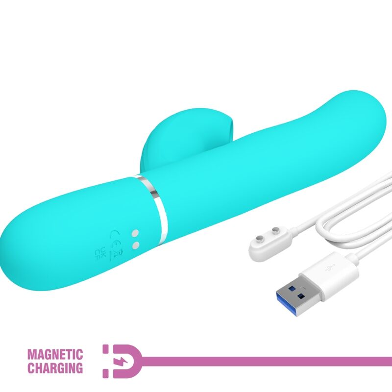 PRETTY LOVE - PERLITA VIBRATEUR MULTIFONCTION 3 IN 1 POINT G VERT AQUA