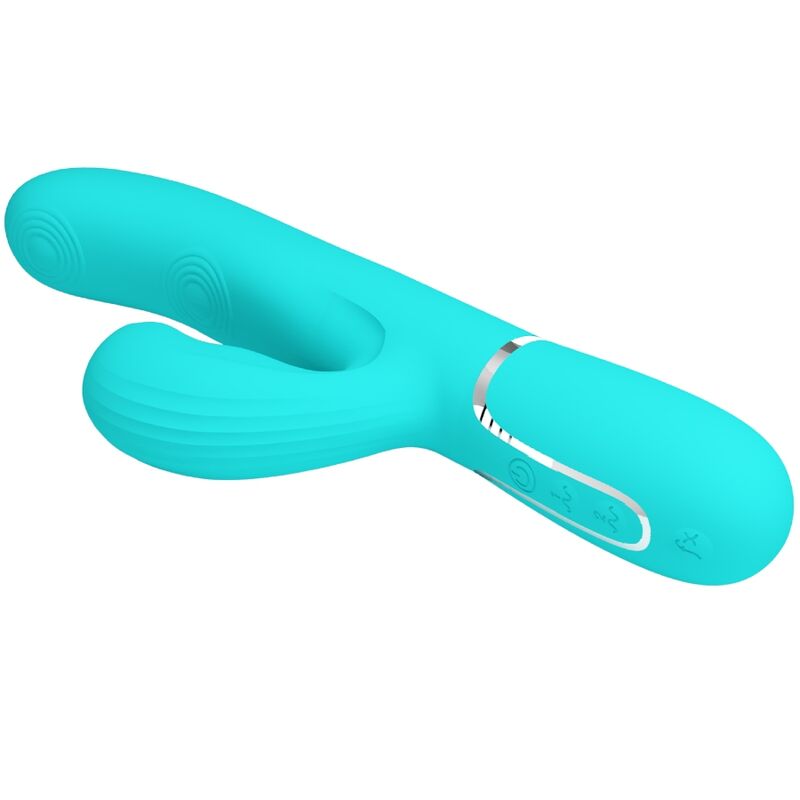 PRETTY LOVE - PERLITA VIBRATEUR MULTIFONCTION 3 IN 1 POINT G VERT AQUA