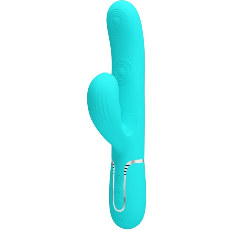 PRETTY LOVE - PERLITA VIBRATEUR MULTIFONCTION 3 IN 1 POINT G VERT AQUA