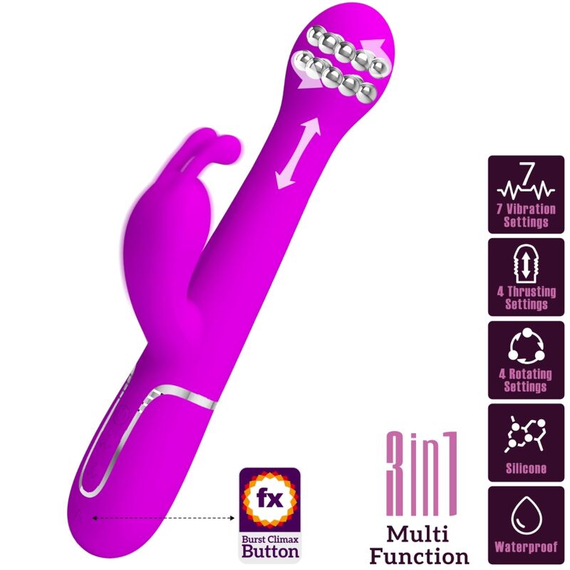 PRETTY LOVE - VIBRATEUR DEJON RABBIT 3 IN 1 MULTIFONCTION VIOLET
