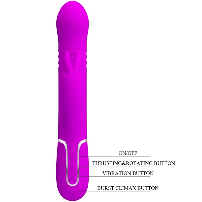 PRETTY LOVE - VIBRADOR COALE RABBIT CON CUENTAS MORADA
