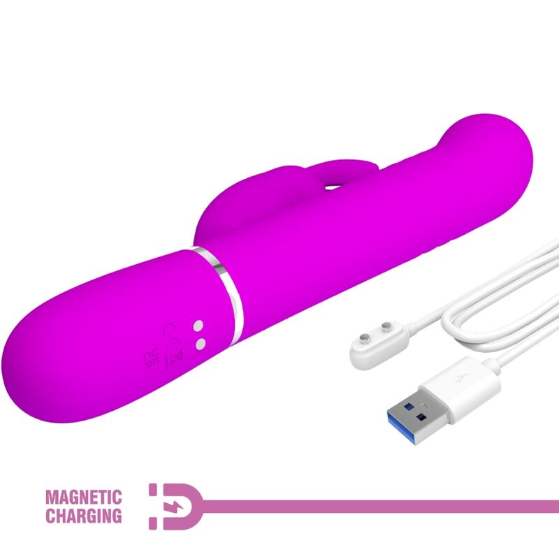 PRETTY LOVE - VIBRADOR COALE RABBIT CON CUENTAS MORADA