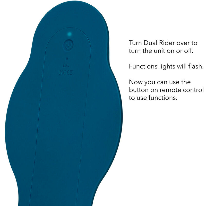 CALEXOTICS - RIDER MASSAGER DOUBLE MOTEUR TÉLÉLÉCOMMANDE BLEU
