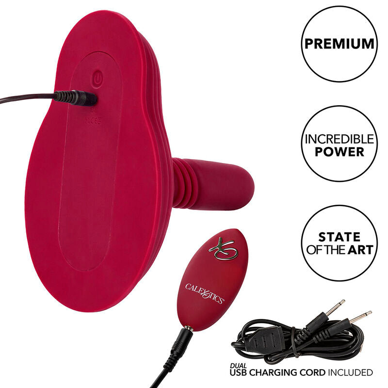 CALEXOTICS - RIDER MASSAGER DOUBLE MOTEUR TÉLÉLÉCOMMANDE ROUGE