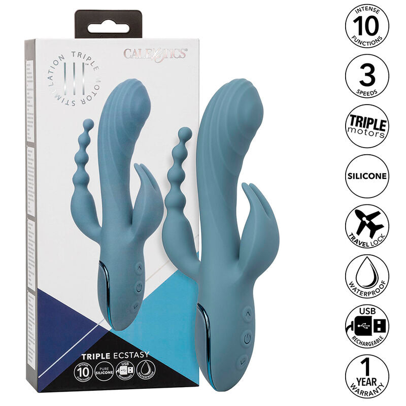 CALEXOTICS - VIBRATEUR TRIPLE ECSTASY GRAY