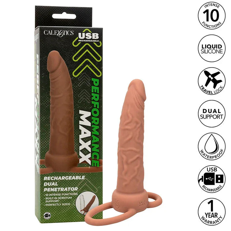 Calexotics – Performance Maxx Rechargeable Double Pénétrateur Peau Brun